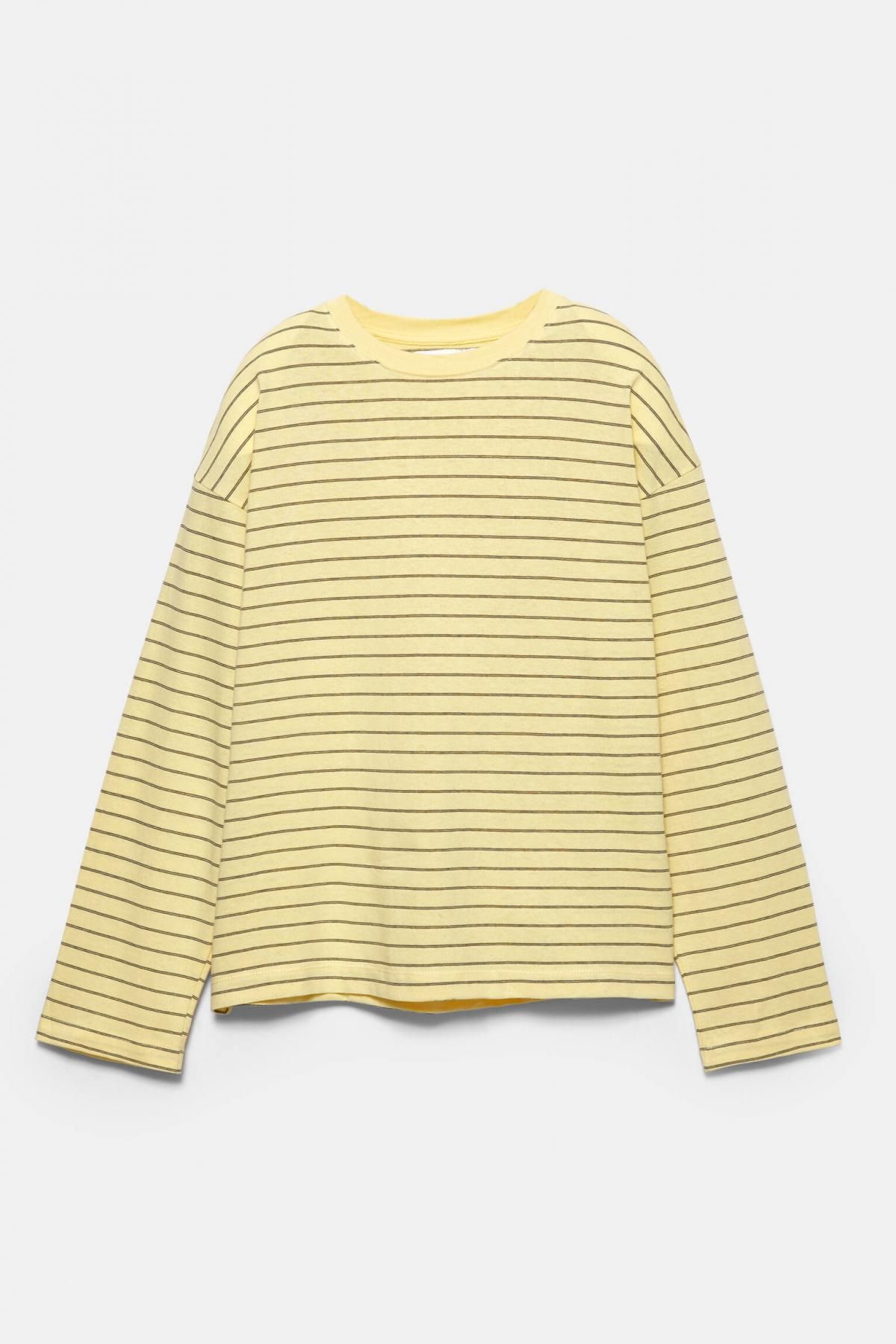 풀앤베어 옐로우 스트라이프 라운드넥 긴팔 티셔츠 7153/355 YELLOW - 상품 이미지