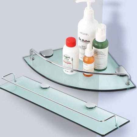 스텐레스욕실선반 LHS 욕실정리 화장실코너 무타공선반 젠다이 수건수납