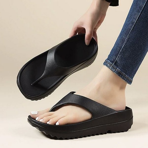 편안한 소프트 쿠션 슬리퍼 데일리 라인 쿠션 슬리퍼 푹신한 - 메인 이미지