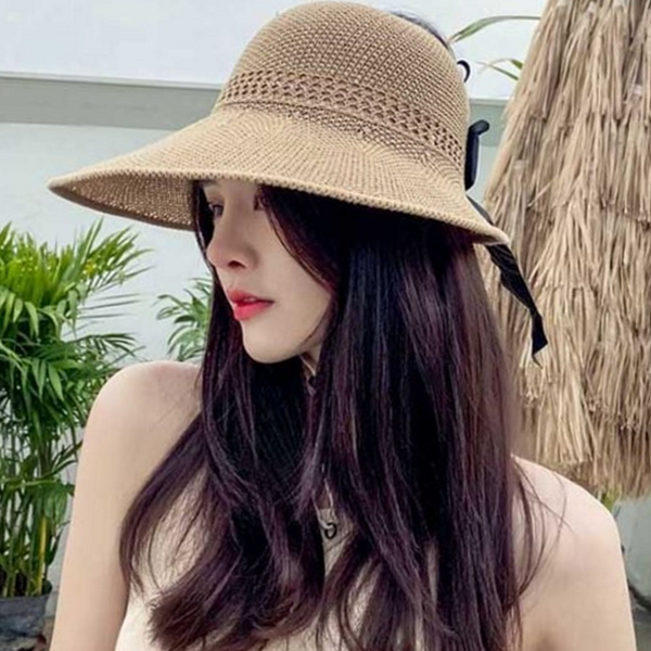 벙거지 여성 밀짚 모자 비치 밀짚 모자 여름 휴양지 - 메인 이미지