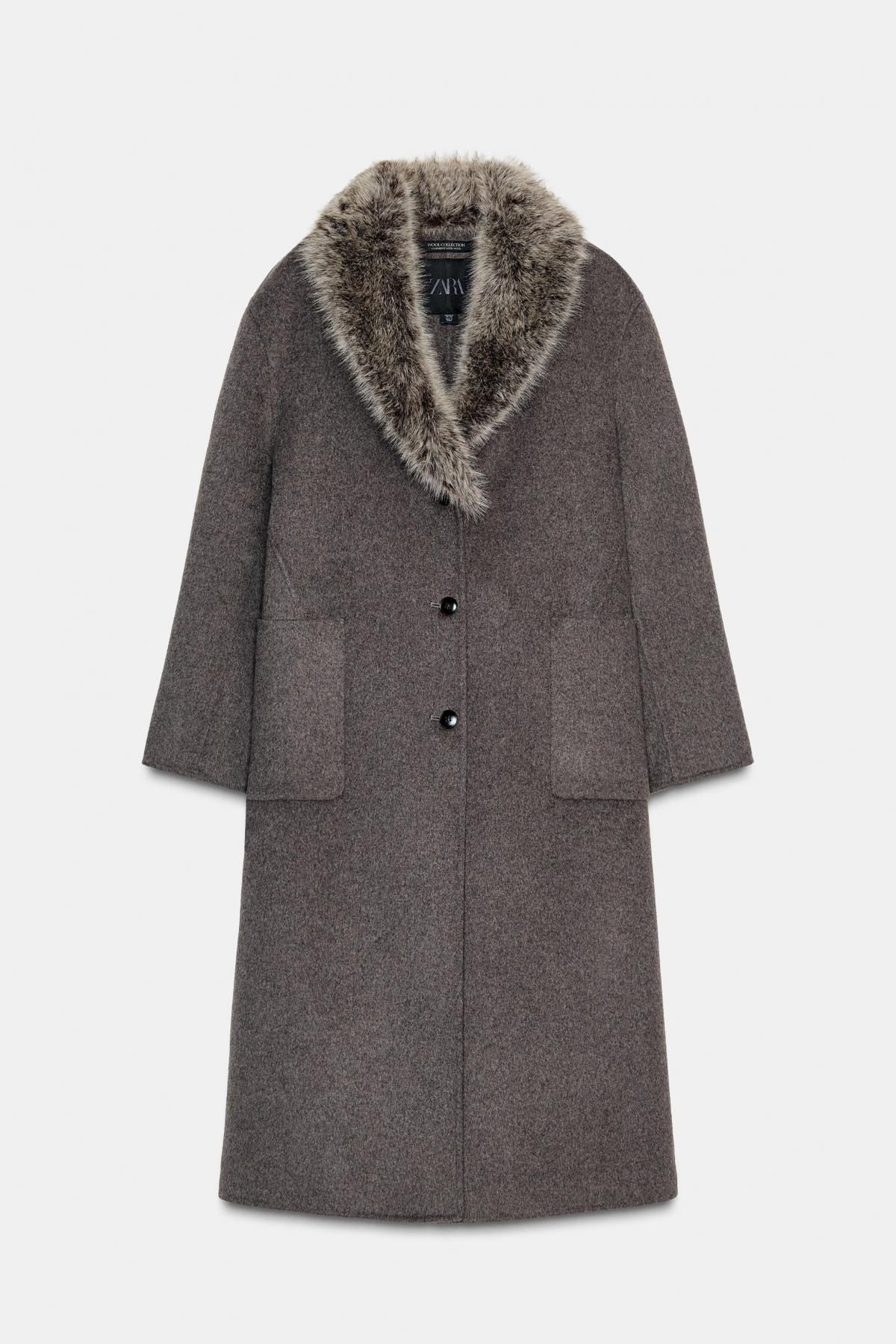 자라 프리미엄 울 혼방 퍼카라 롱 코트 7522/258 TAUPE GREY - 메인 이미지