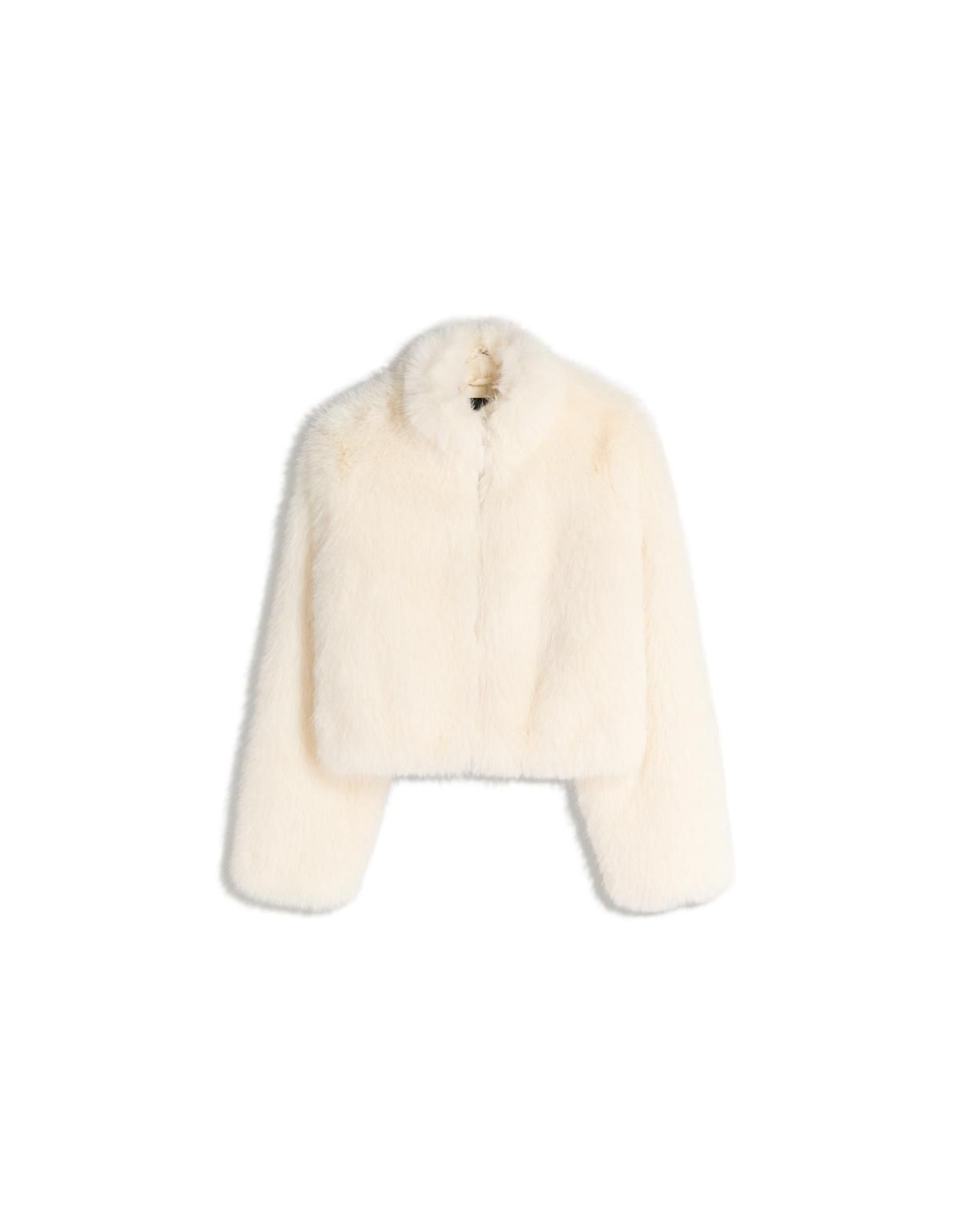 버쉬카 럭셔리 에코퍼 크롭 퍼 자켓 6638/407 OFF WHITE - 상세 이미지 2