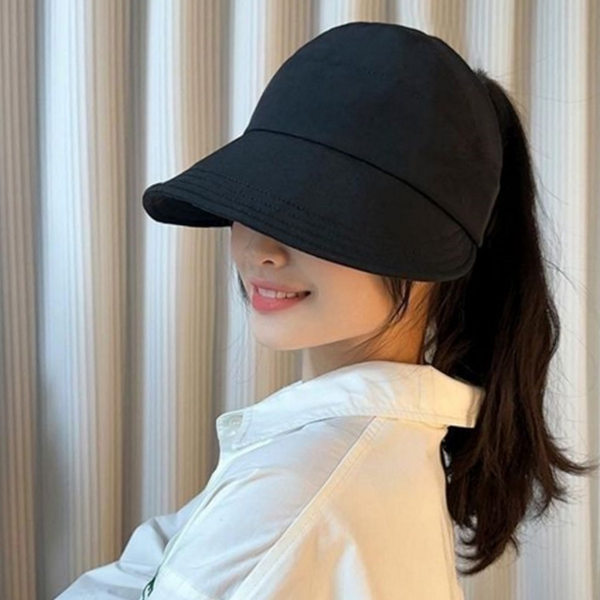 자외선 초경량 썬 캡 모자 트임 포니테일 썬 캡 - 상품 이미지