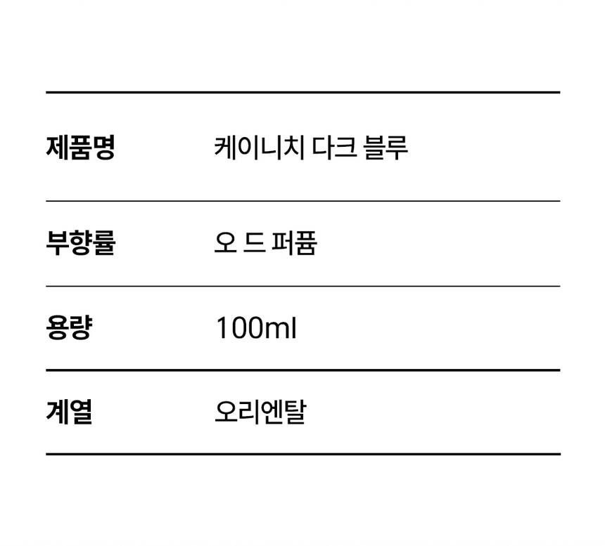 케이니치 다크블루 니치 향수 화이트데이 남자선물 명품 승무원 오드퍼퓸 오리엔탈, 100ml, 1개 이미지 3