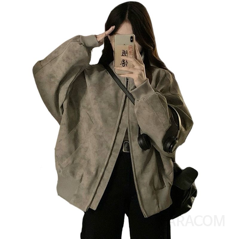 여성 루즈핏 오버핏 스탠드넥 하이넥 숏 기장 패딩 점퍼 항공 자켓 아우터 간절기 겨울 데일리 캐주얼 데이트룩 - 상세 이미지 5