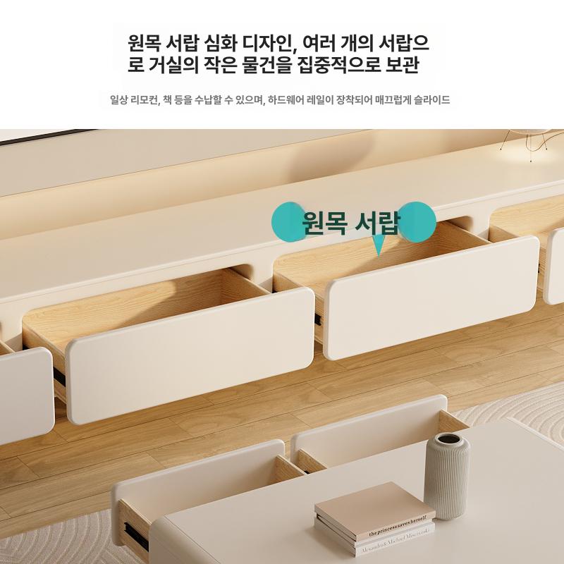 티비 장식장 다이 둥근 모서리 서랍장 거실장 북유럽 - 상세 이미지 4