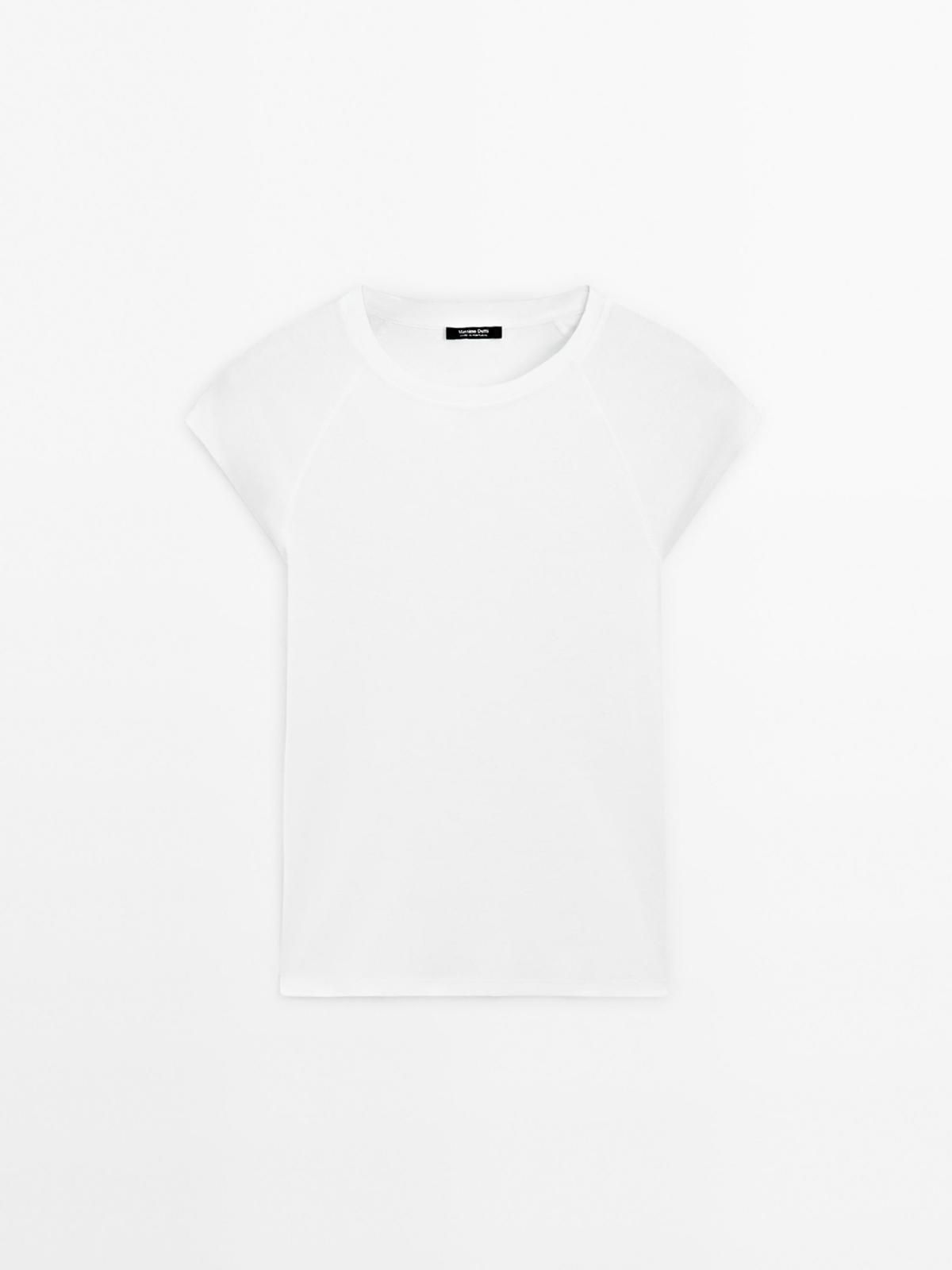 마시모두띠 베이직 코튼 래글런 반팔 티셔츠 6819/815 OFF WHITE - 메인 이미지