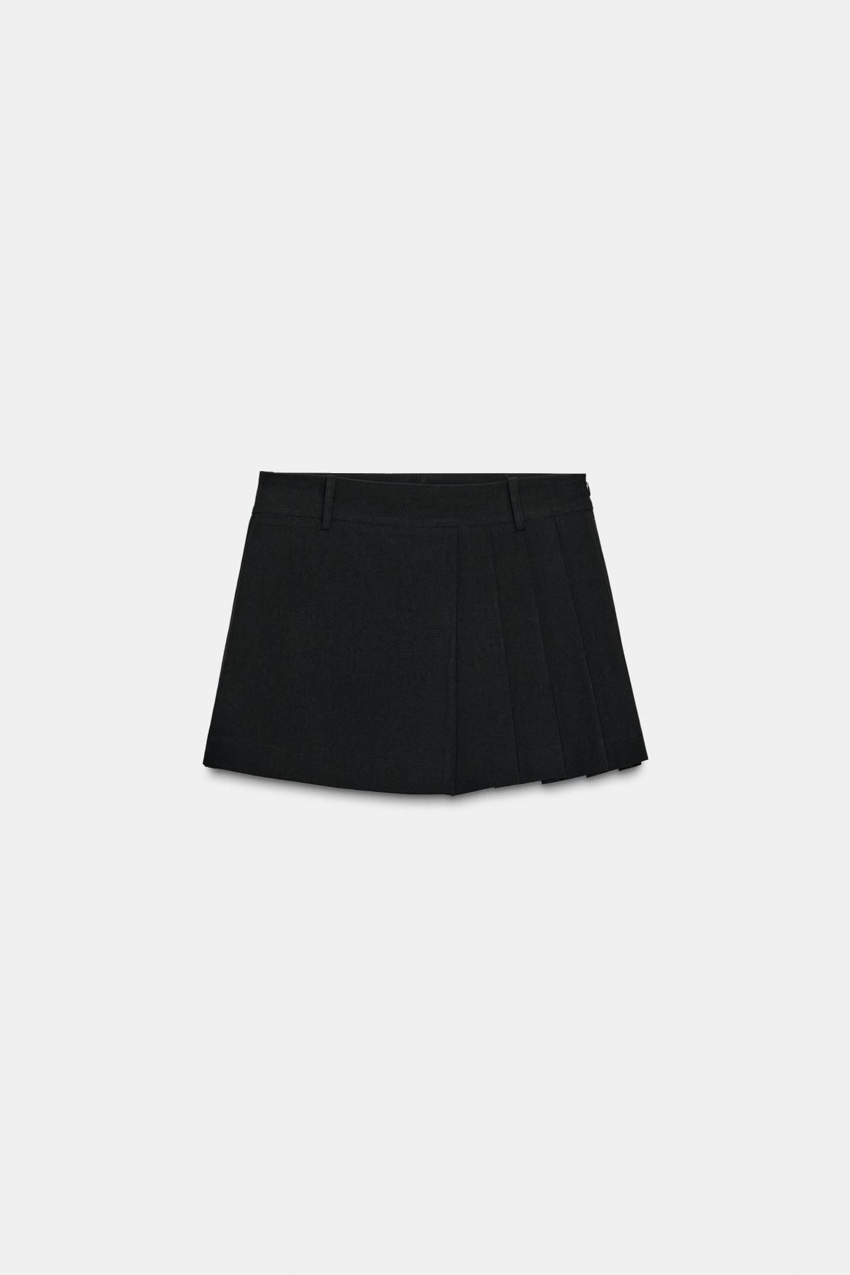 자라 플리츠 미드웨이스트 스커트 팬츠 8372/313 BLACK - 메인 이미지
