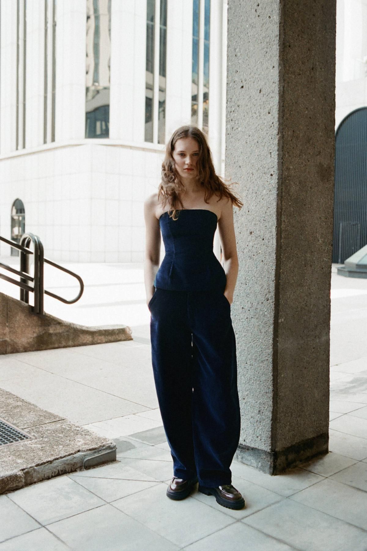 풀앤베어 코듀로이 벌룬핏 배기 팬츠 7674/317 BLUE - 상세 이미지 2