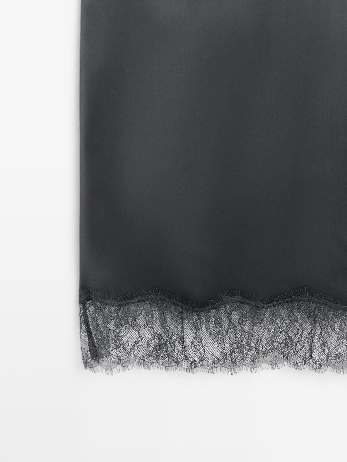 마시모두띠 새틴 레이스 미니 원피스 6666/507 DARK BLUE - 상세 이미지 4