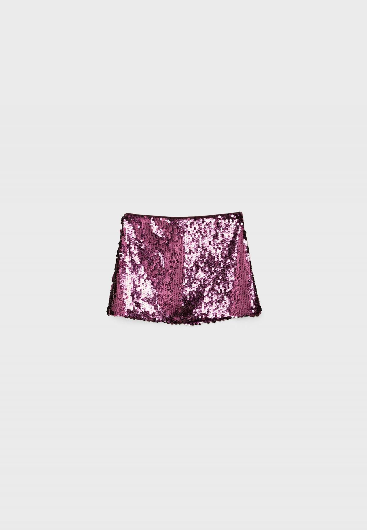 스트라디바리우스 글리터 시퀸 미니 스커트 8413/525 PURPLE - 메인 이미지