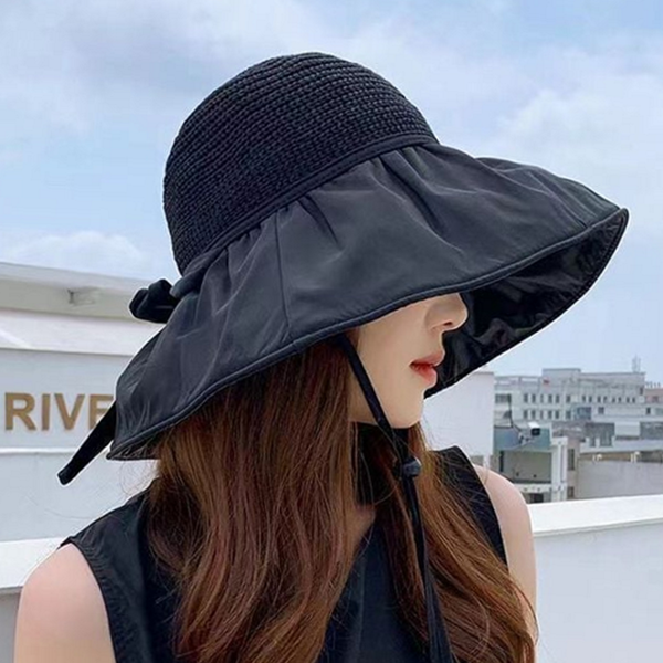와이드챙 여성 버킷 햇 스트랩 버킷 햇 데일리 여름 - 메인 이미지