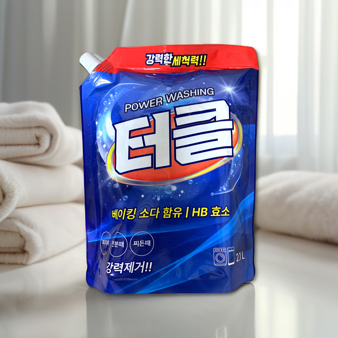 알칼리세탁세제 대용량 2.1L 6개 고농축 수건 빨래 쉰내 일반드럼겸용 - 상품 이미지