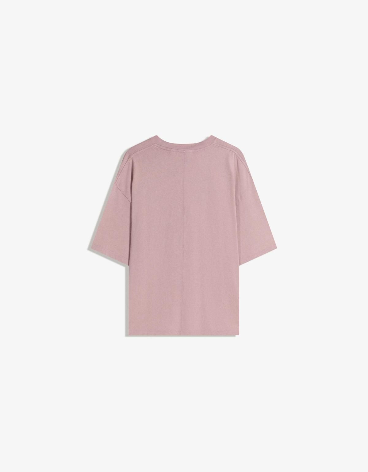 버쉬카 오버핏 베이직 반팔 티셔츠 7650/443 PINK - 상세 이미지 3