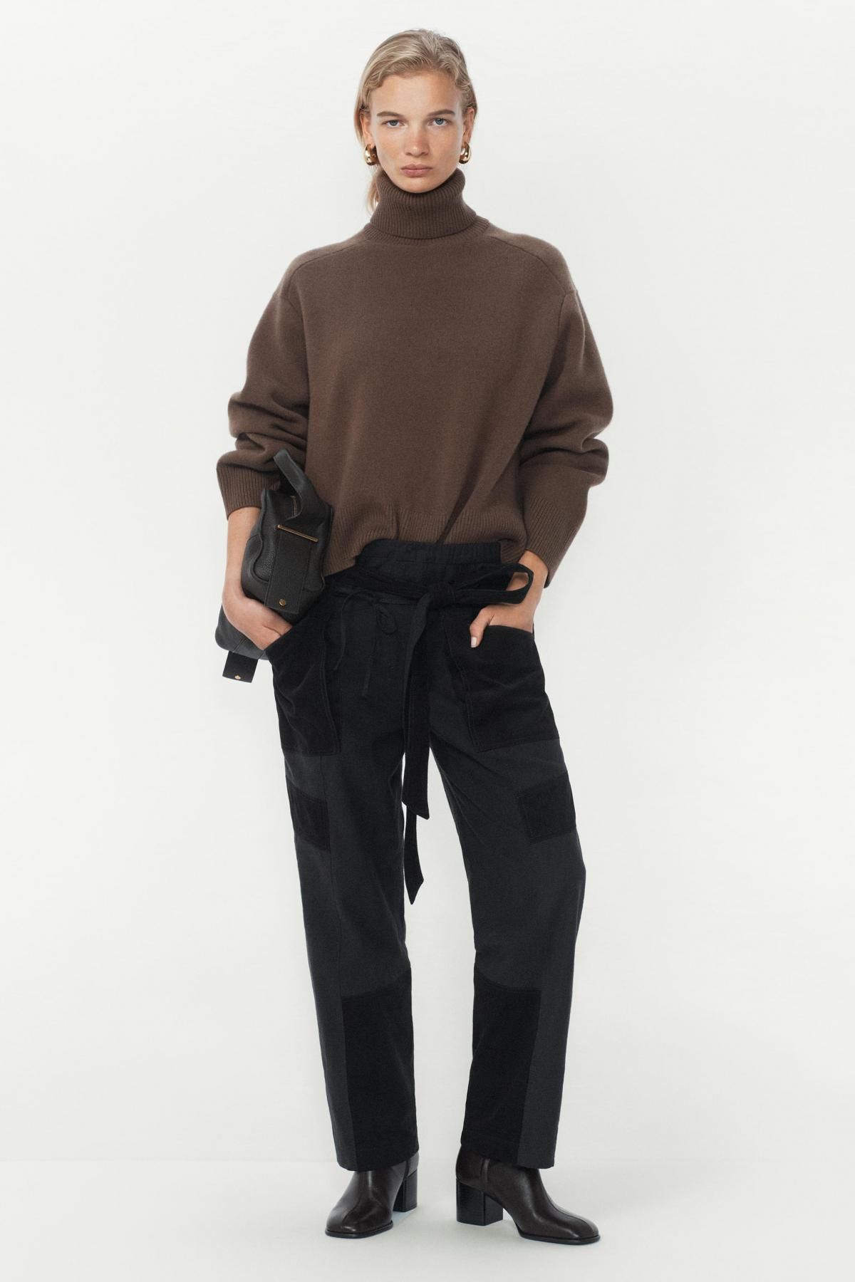 자라 코튼 혼방 패치워크 카고 와이드 팬츠 9004/129 ANTHRACITE GREY - 상세 이미지 2