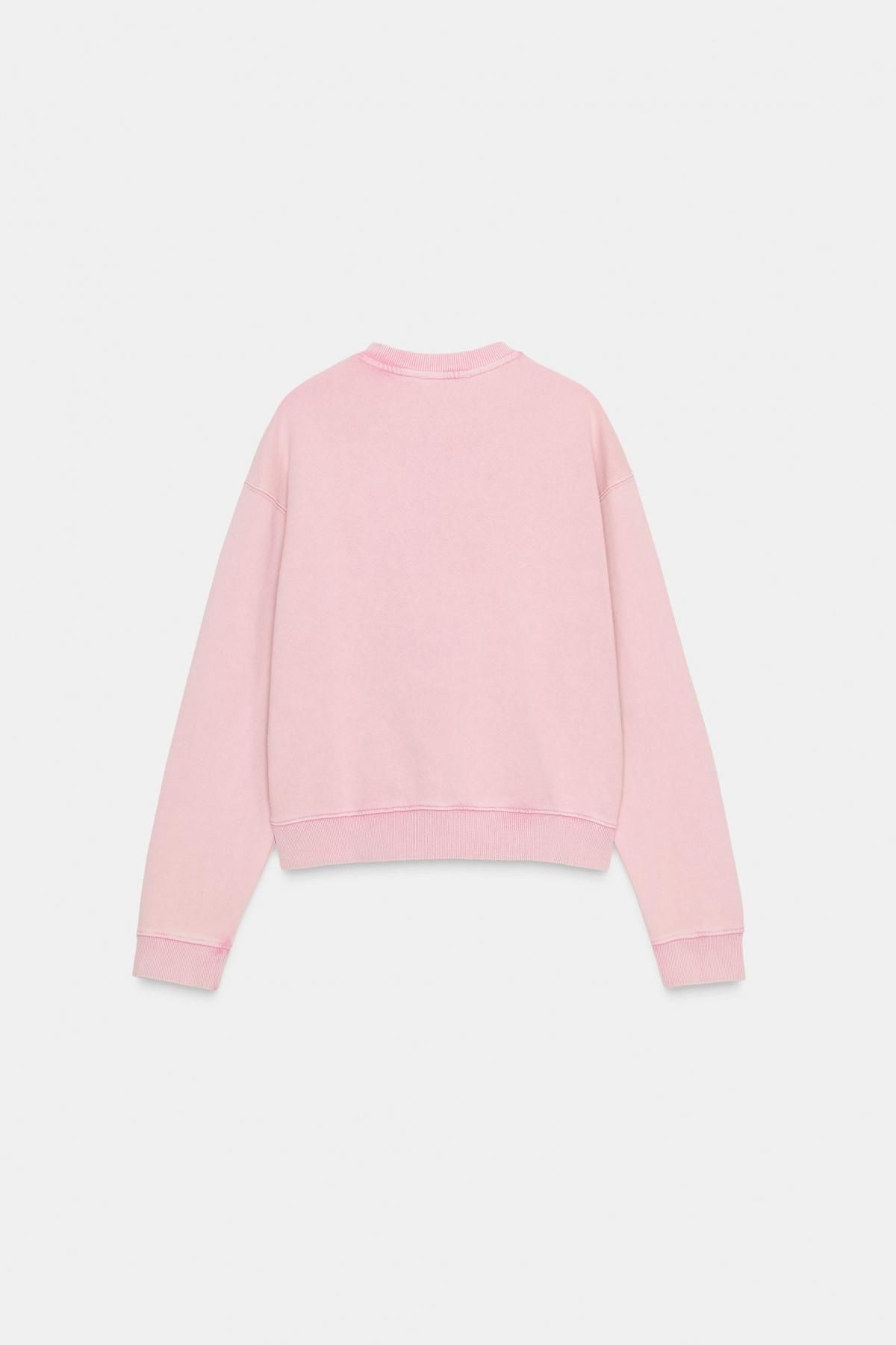 자라 워시드 페일핑크 텍스트 스웨트셔츠 1165/872 PASTEL PINK - 상세 이미지 2