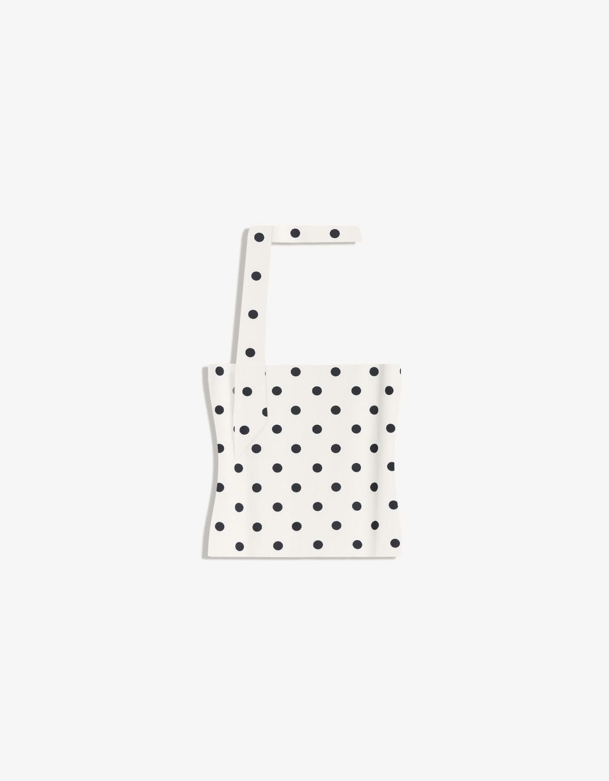 버쉬카 도트 패턴 스카프 튜브탑 8702/326 WHITE / BLACK - 상세 이미지 3