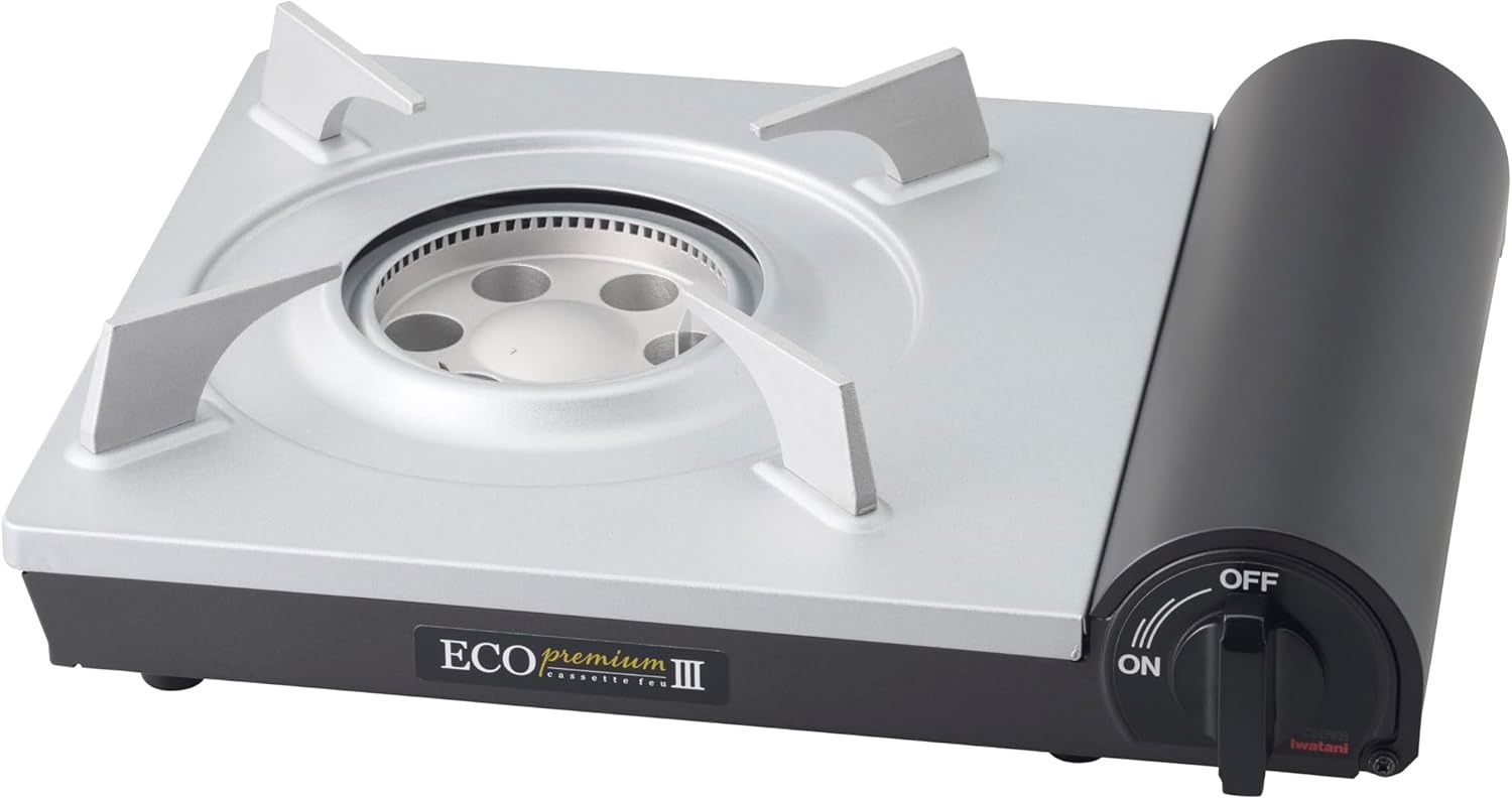 이와타니 카세트 에코프리미엄 Ⅲ 블랙 내연식 휴대용 가스버너 비상조리기 CB-EPR-3-B