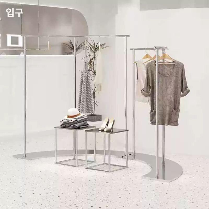 의류 행거 스탠드 매장 진열대 쇼룸 디스플레이 이동식 행거 - 상세 이미지 4