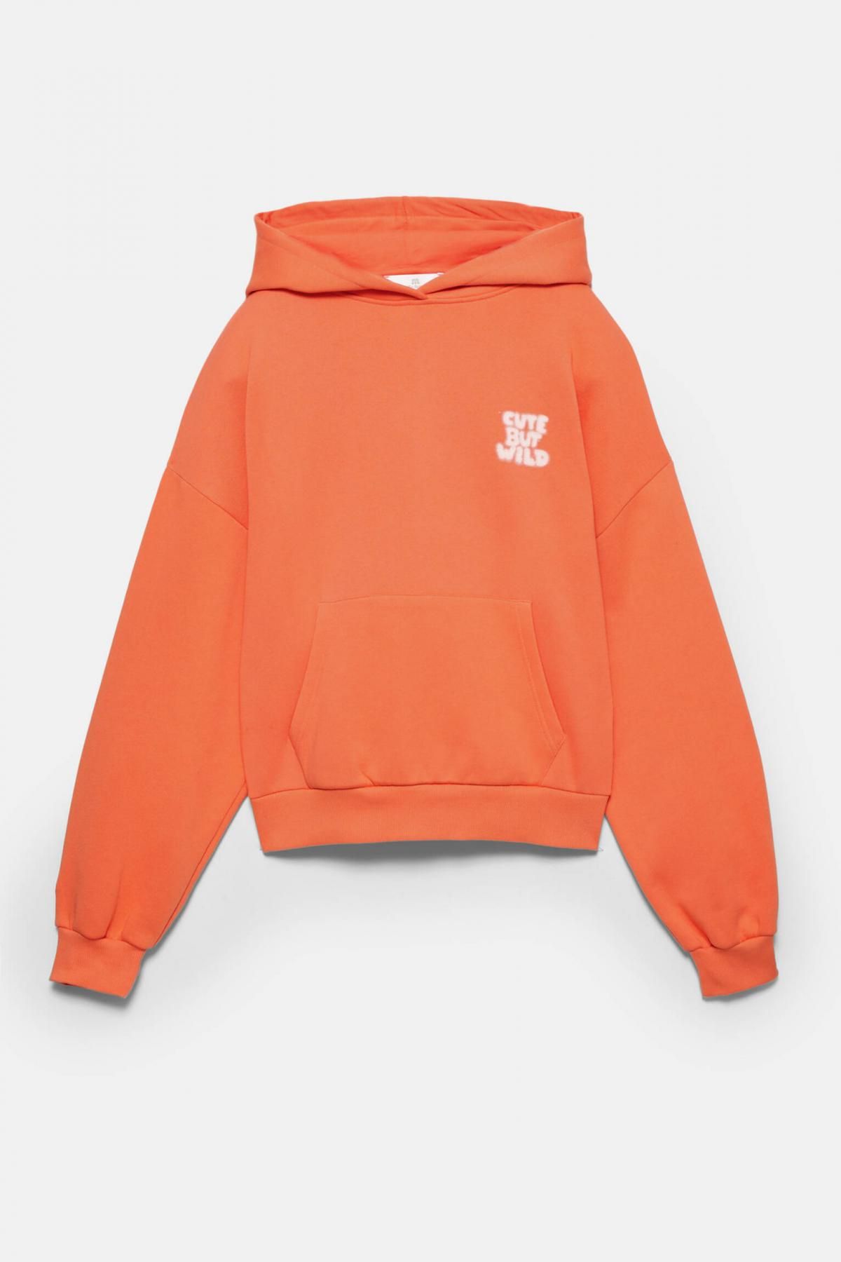 풀앤베어 오렌지 스프레이 텍스트 후드티 7560/379 BURNT ORANGE - 메인 이미지