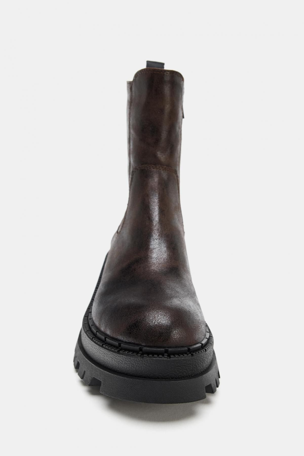 자라 빈티지 이펙트 플랫폼 앵클부츠 3870/610 BROWN - 상세 이미지 5