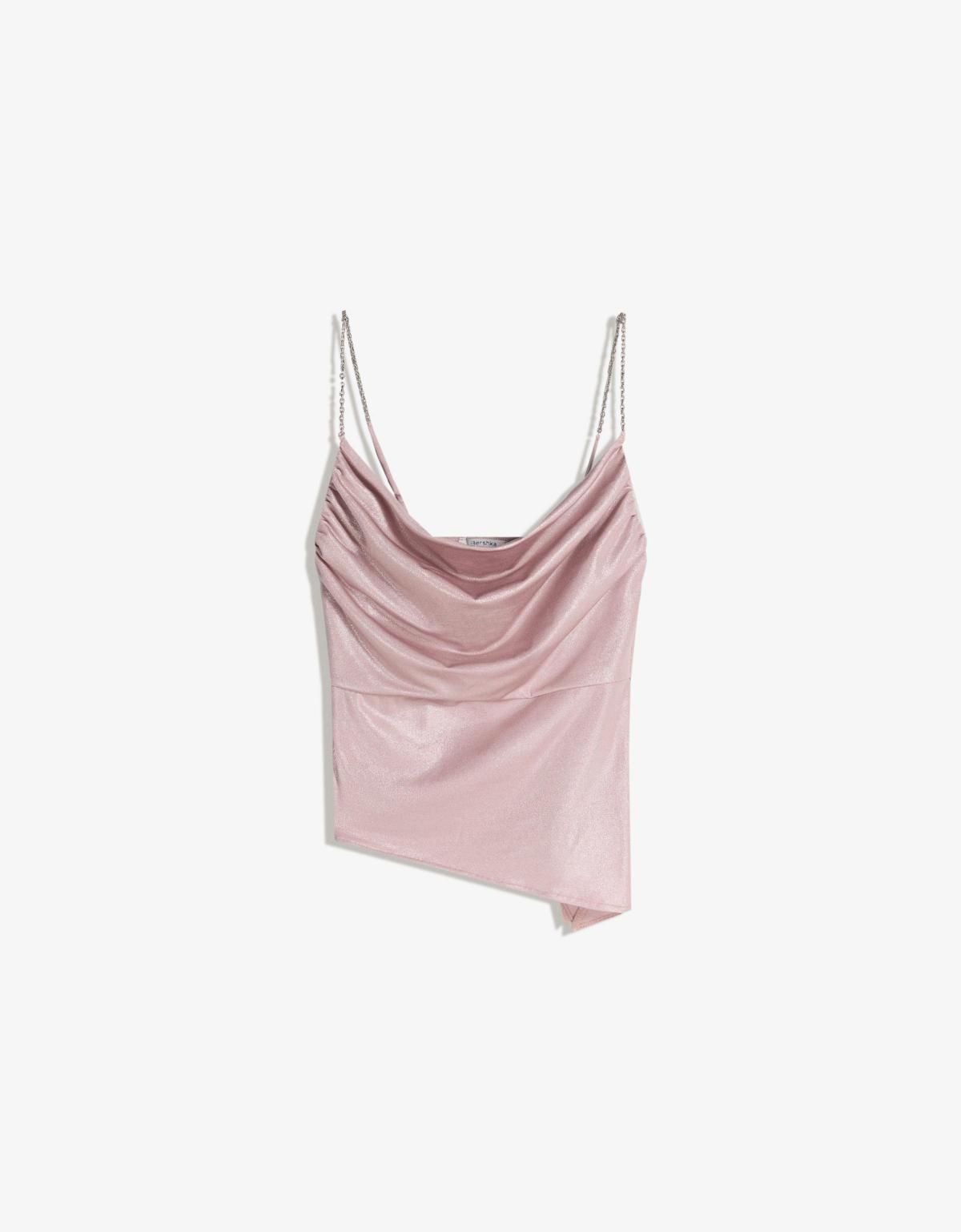 버쉬카 실키 드레이프 체인 스트랩 탑 8784/187 PINK - 상품 이미지