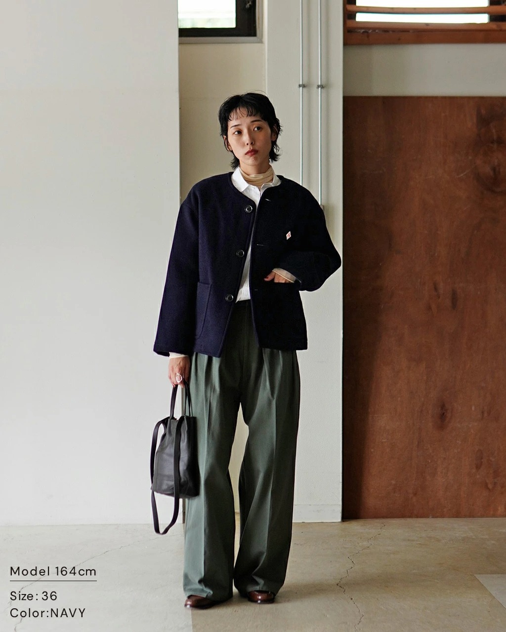 단톤 울 노카라 재킷 라이트 파일 노카라 자켓 25F/W DT-A0013 M.GREY, 36 - 상세 이미지 4