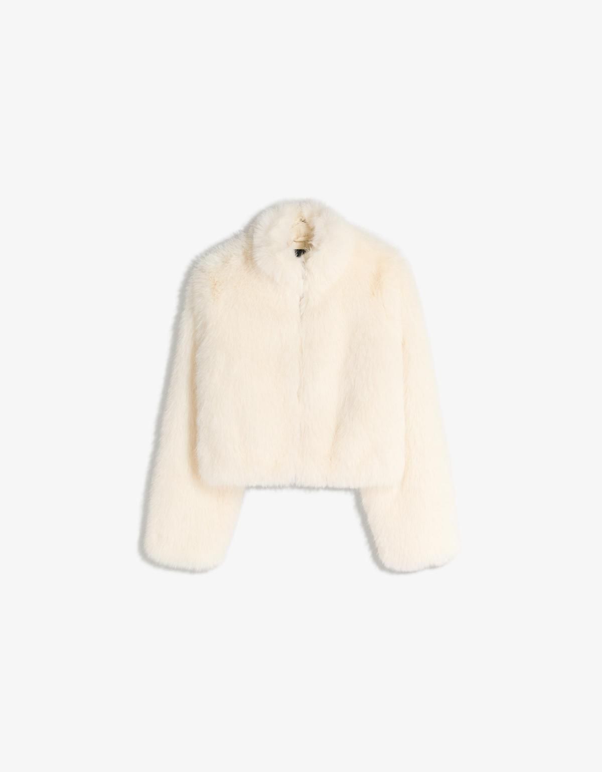 버쉬카 럭셔리 에코퍼 크롭 퍼 자켓 6638/407 OFF WHITE - 상품 이미지
