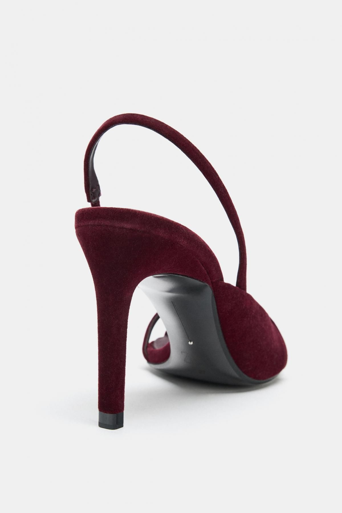 자라 벨벳 버건디 스트랩 하이힐 샌들 1350/610 BURGUNDY RED - 상세 이미지 5