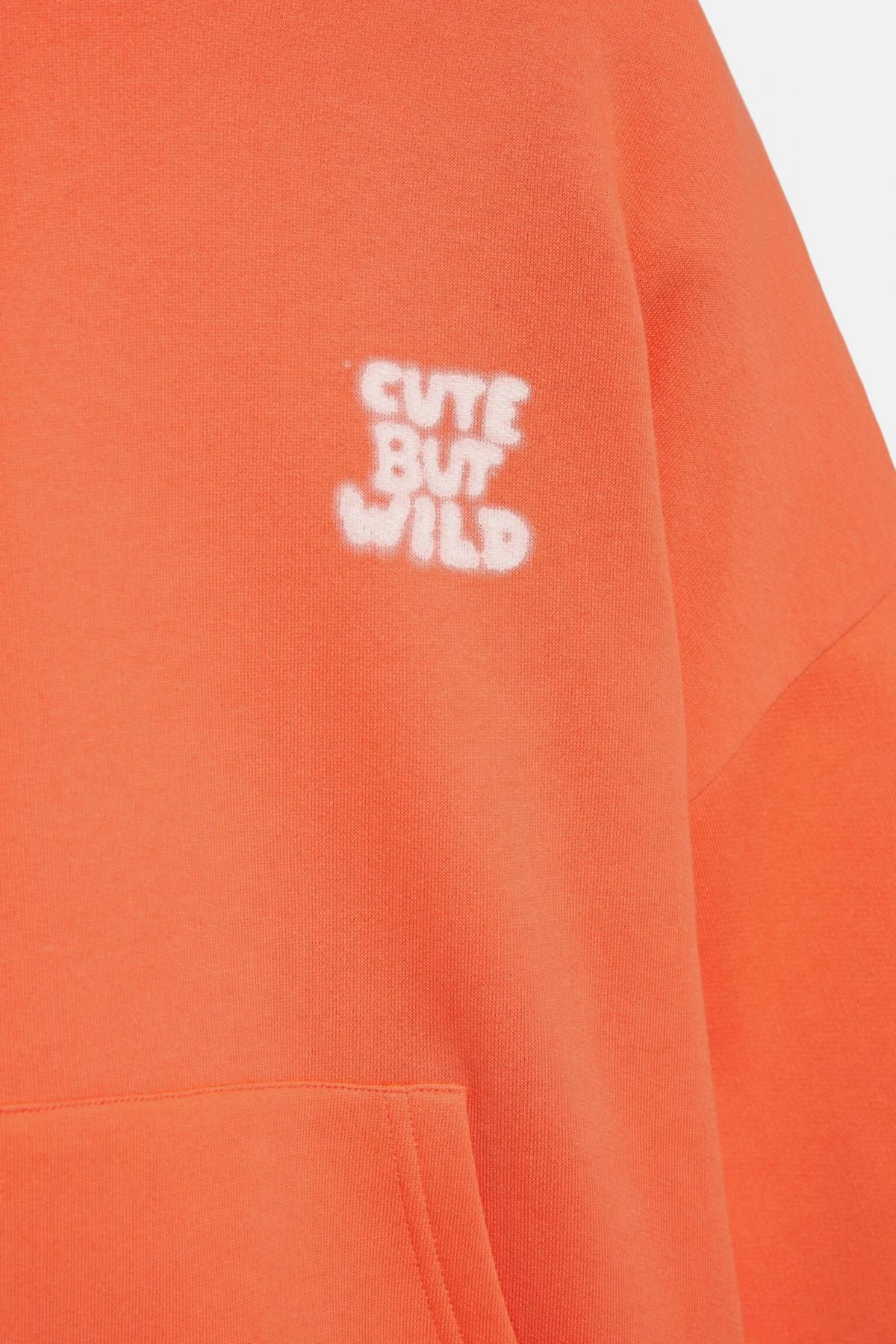풀앤베어 오렌지 스프레이 텍스트 후드티 7560/379 BURNT ORANGE - 상세 이미지 4