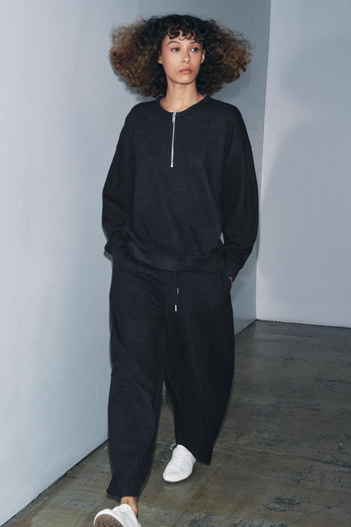 자라 소프트 리브드 지퍼넥 스웨트셔츠 3253/846 DARK GREY - 상세 이미지 2