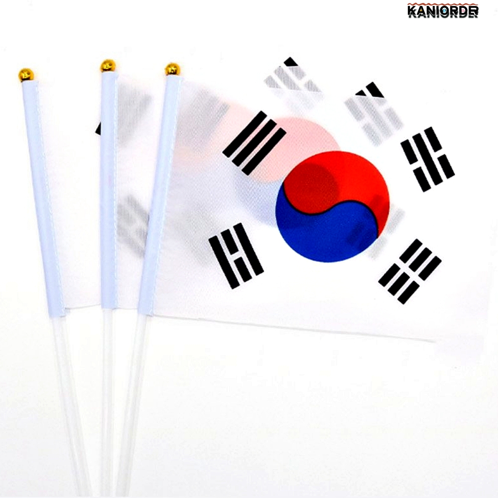 손태극기 미니 운동회 행사 행진 체육대회 손깃발 집회 응원도구 중형100개 - 상품 이미지