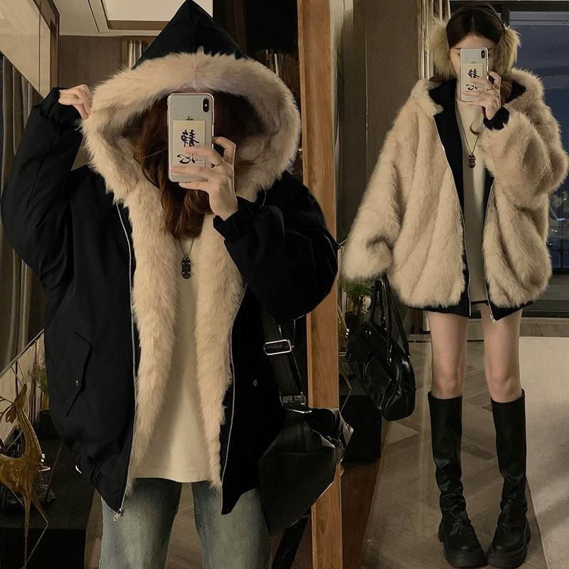 남녀공용 후드 코튼 패딩자켓 겨울 따뜻한 두꺼운 착용감 캐주얼한 후드패딩점퍼 야외활동 적합한 디자인 - 메인 이미지