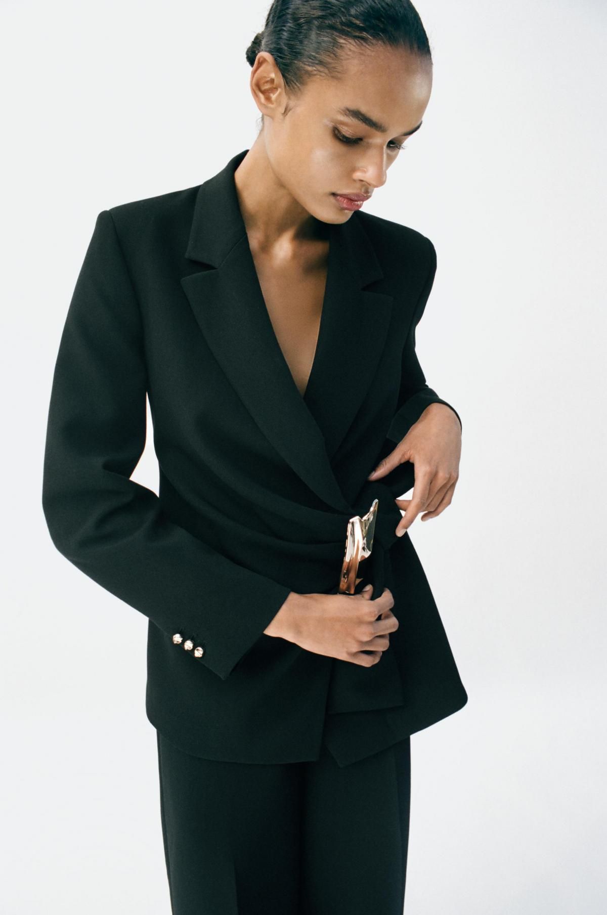 자라 벨티드 버클 블랙 블레이저 9363/590 BLACK - 상세 이미지 3