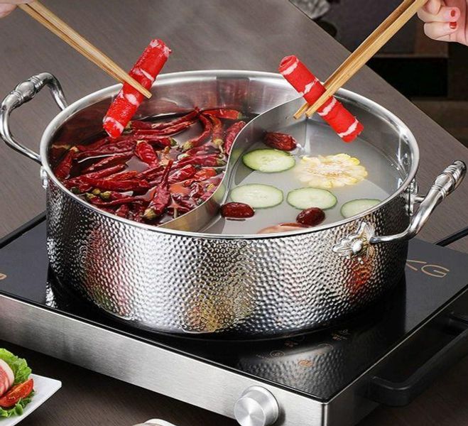 훠궈냄비 샤브샤브 반반냄비 식당 업소용 스테인리스 32cm - 상품 이미지