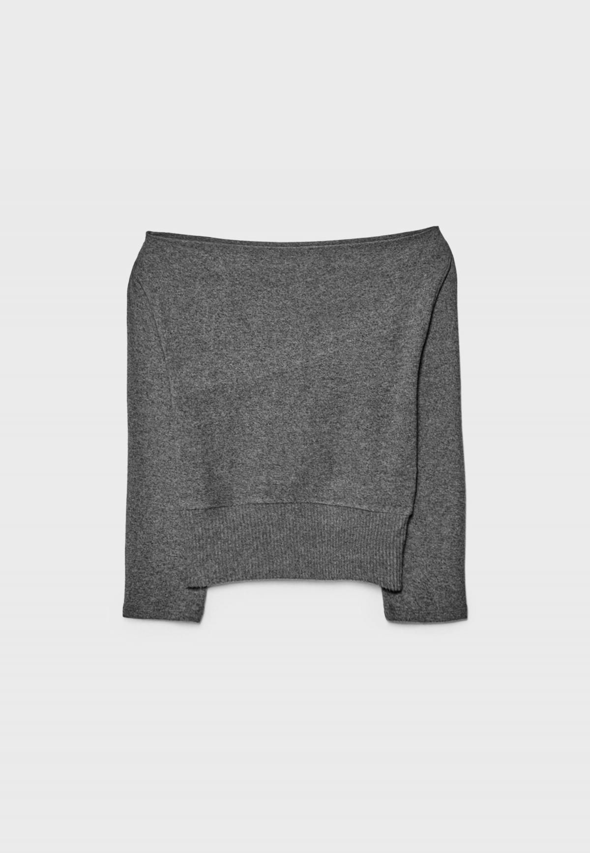 스트라디바리우스 보트넥 니트 새시 벨트 긴팔 티셔츠 6555/406 DARK GREY - 메인 이미지