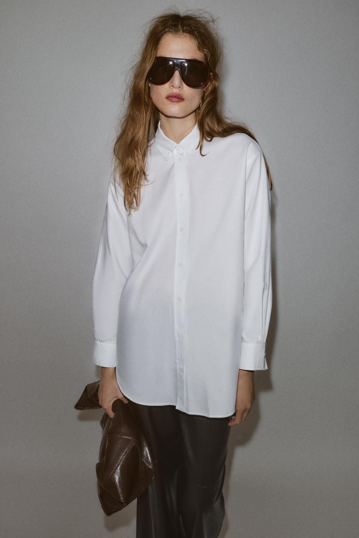 자라 오버사이즈 화이트 옥스포드 긴팔 셔츠 9785/310 WHITE - 상세 이미지 3