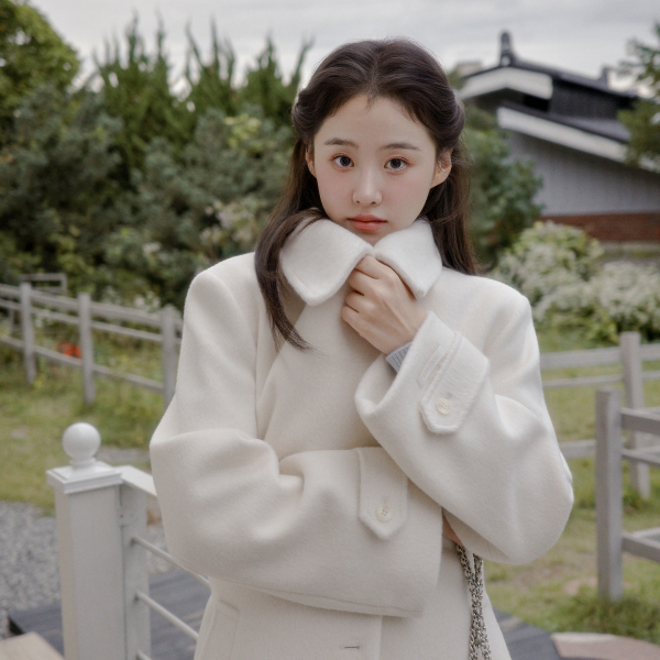 [자체제작] [울함유] 헤어 벨티드 싱글 롱 코트 ct1665 - 상품 이미지