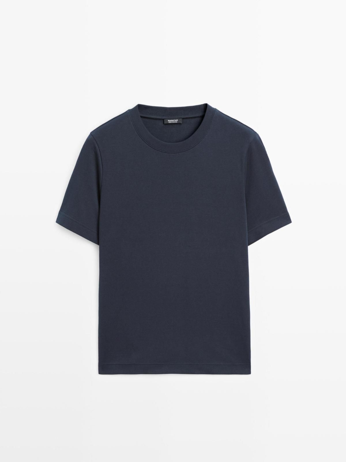 마시모두띠 코튼 인터록 크루넥 반팔 티셔츠 6823/541 NAVY BLUE - 메인 이미지