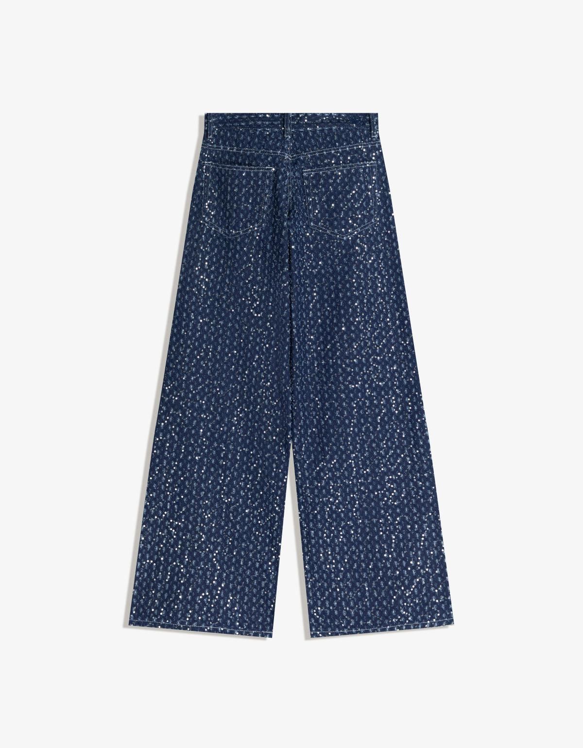 버쉬카 시퀸 와이드핏 데님 청바지 5036/074 NAVY - 상세 이미지 2