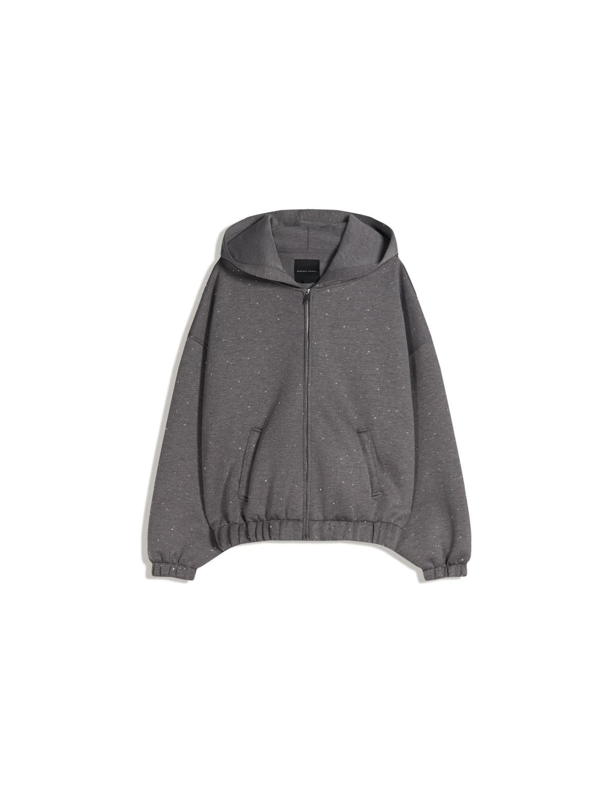 버쉬카 글리터 네오프렌 후드 스웨트셔츠 6687/080 DARK GREY - 상세 이미지 3