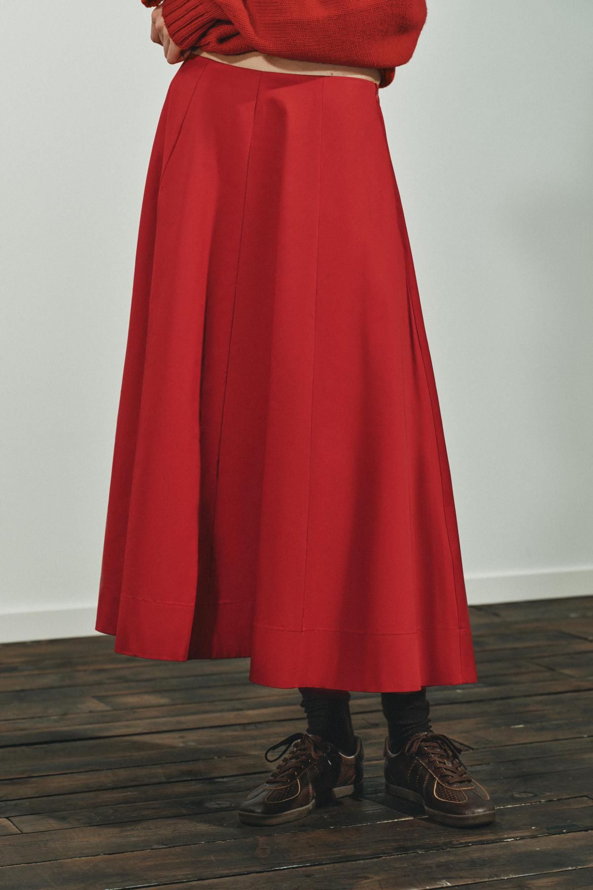 자라 플리츠 미디 레드 스커트 4772/523 RED - 상세 이미지 3