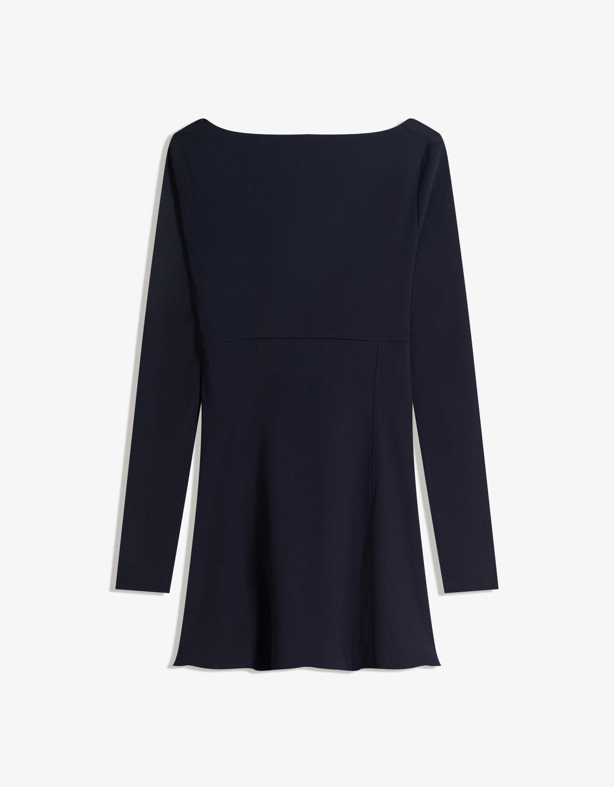버쉬카 브이넥 리본 미니 원피스 5641/187 NAVY - 상세 이미지 3