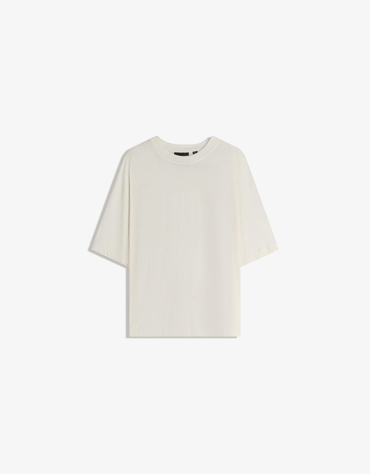 버쉬카 오버사이즈 화이트 반팔 티셔츠 7650/443 OFF WHITE - 상품 이미지