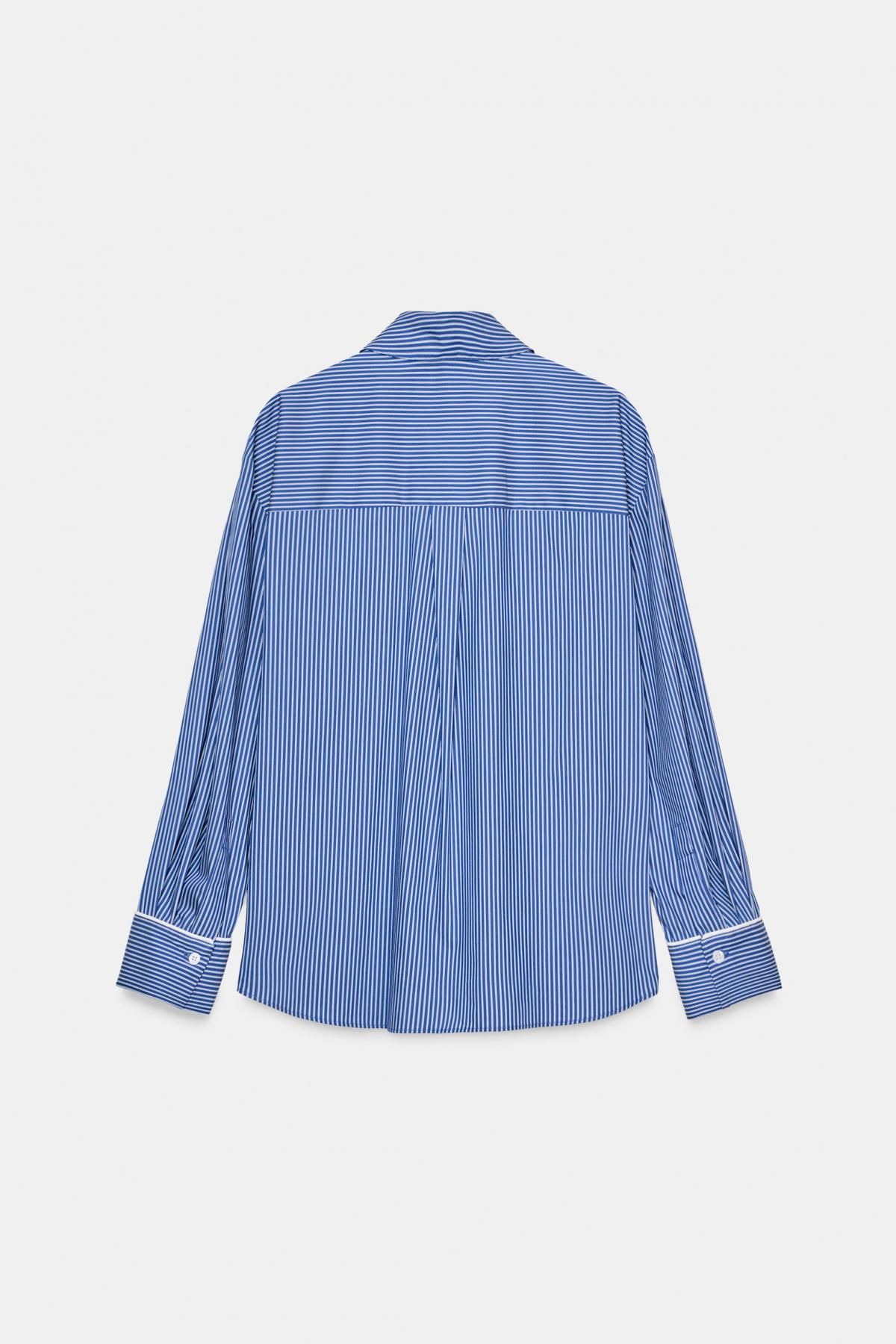 자라 스트라이프 파자마 스타일 긴팔 셔츠 9451/840 BLUE/WHITE - 상세 이미지 3