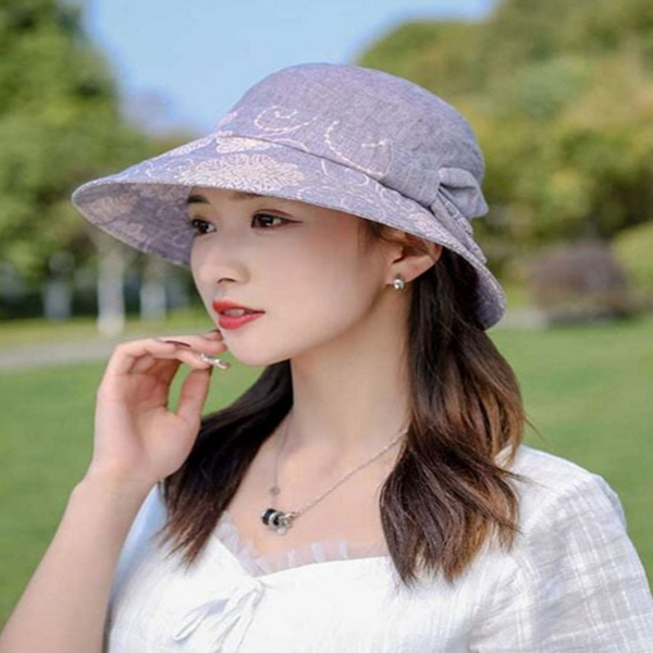 플라워 여성 버킷 햇 리본 버킷 햇 데일리 여름 - 메인 이미지
