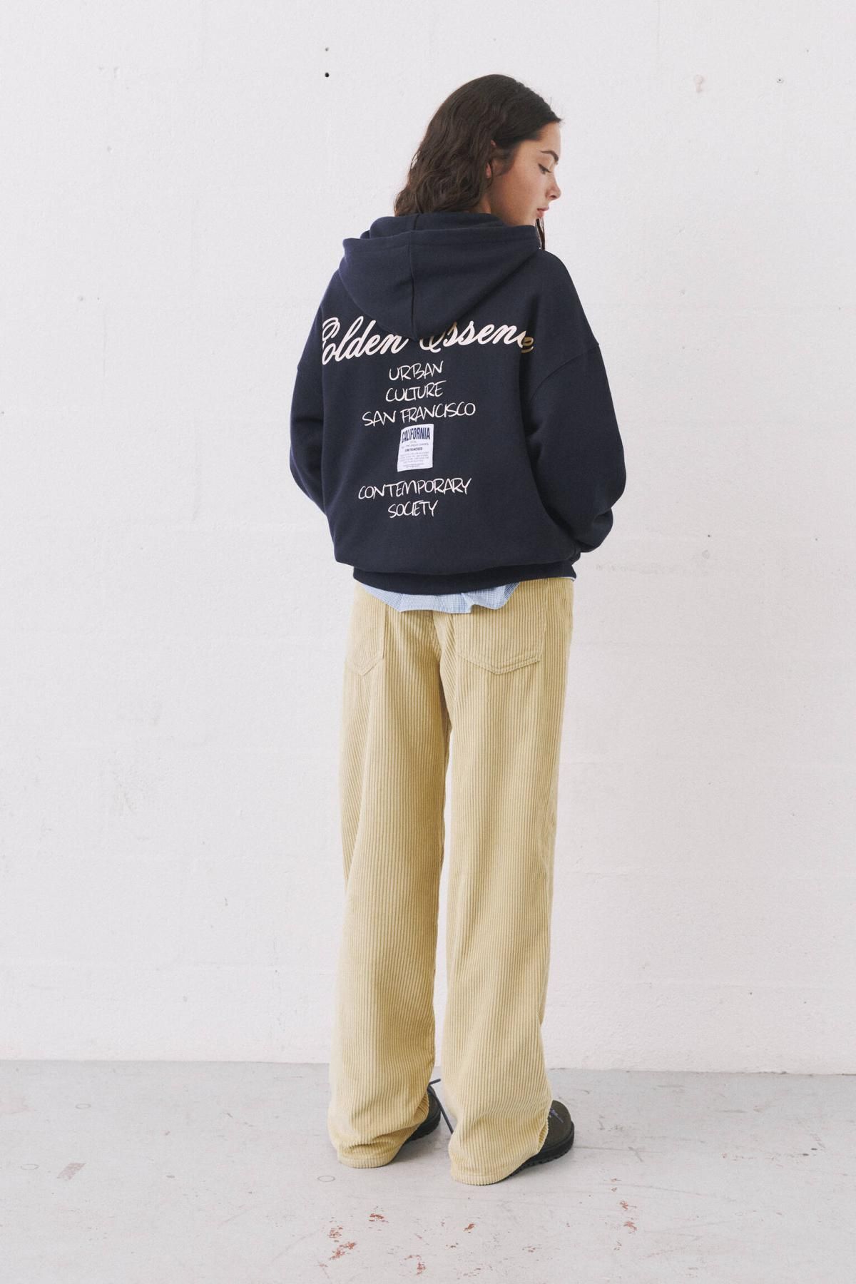 풀앤베어 텍스트 코튼 후드 스웨트셔츠 7560/373 NAVY - 상세 이미지 4