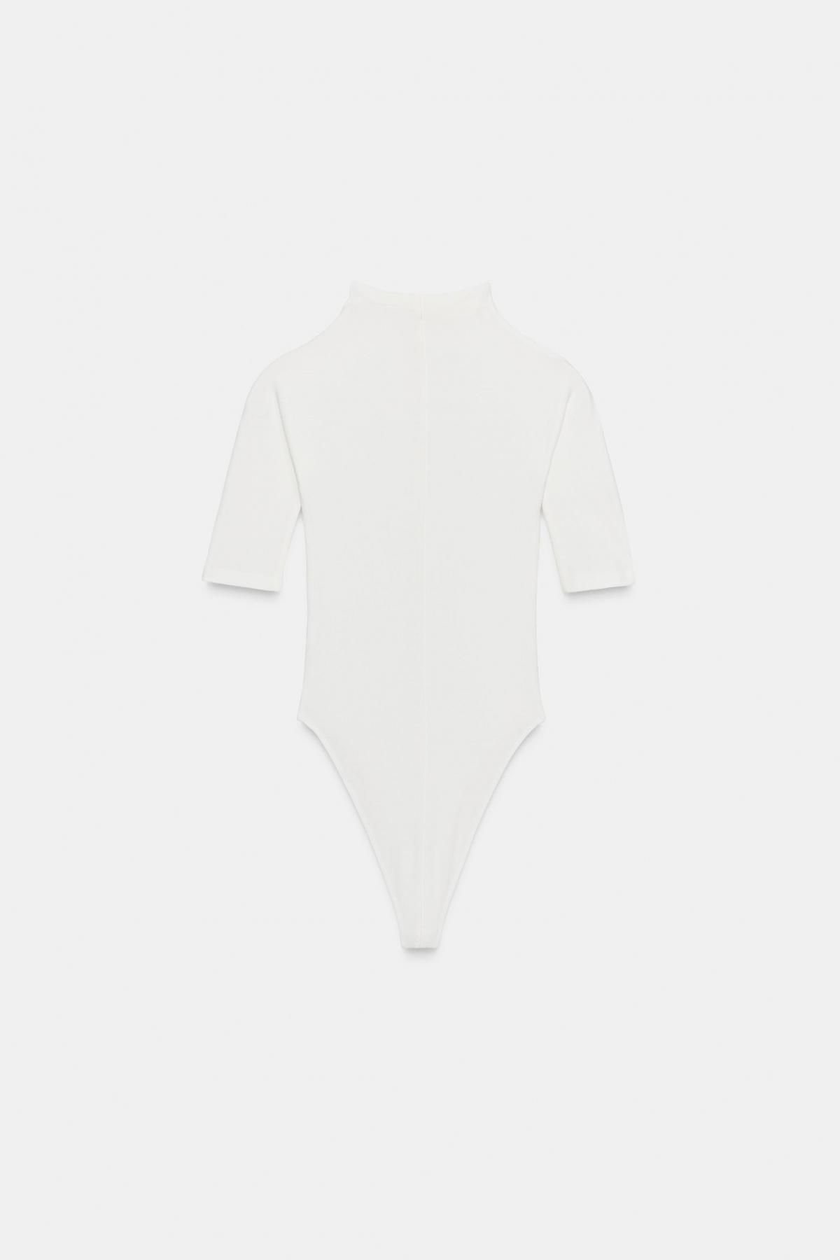 자라 화이트 하이넥 반팔 바디수트 4174/768 OYSTER-WHITE - 상세 이미지 5