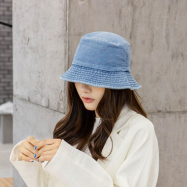 데일리 데님 버킷 햇 벙거지 청 버킷 햇 여성 - 상품 이미지