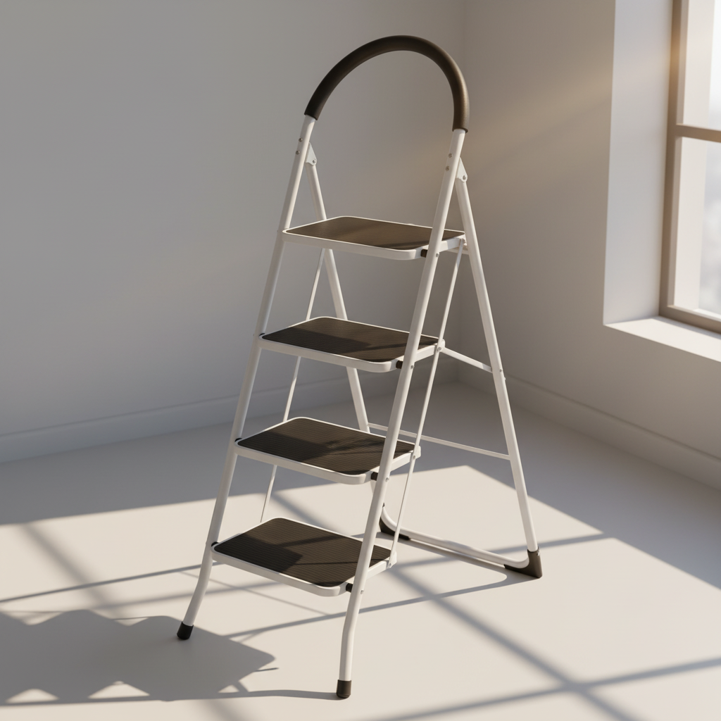 로티홈시스 접이식 사다리 가정용 A형 4단 이동식 작업 발판 계단 광폭 SL4 이미지 2